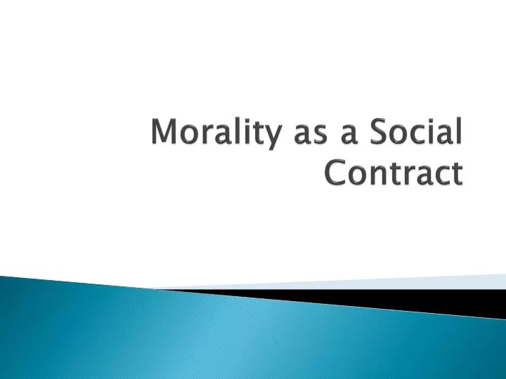 morality as a social contract