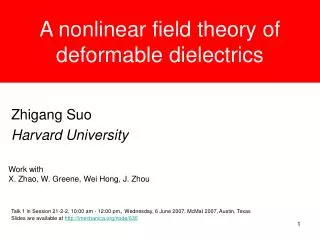 A nonlinear field theory of deformable dielectrics