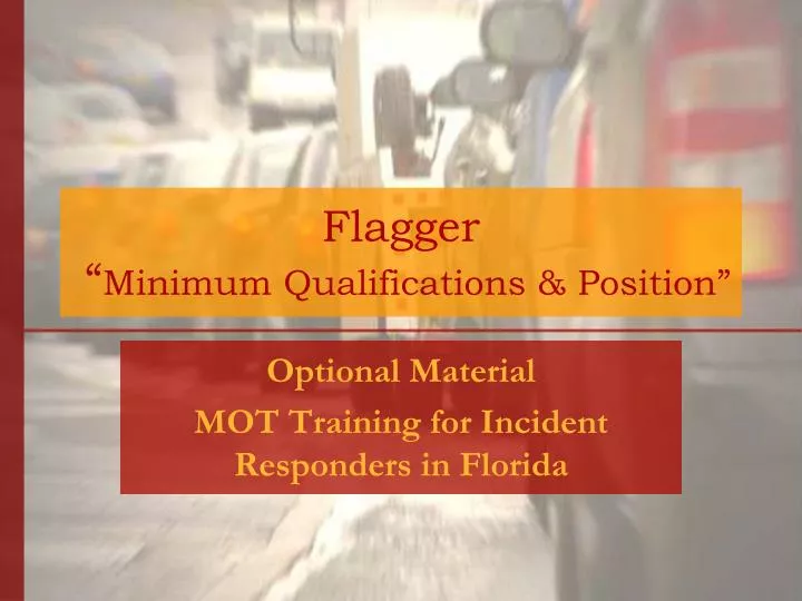 flagger minimum qualifications position