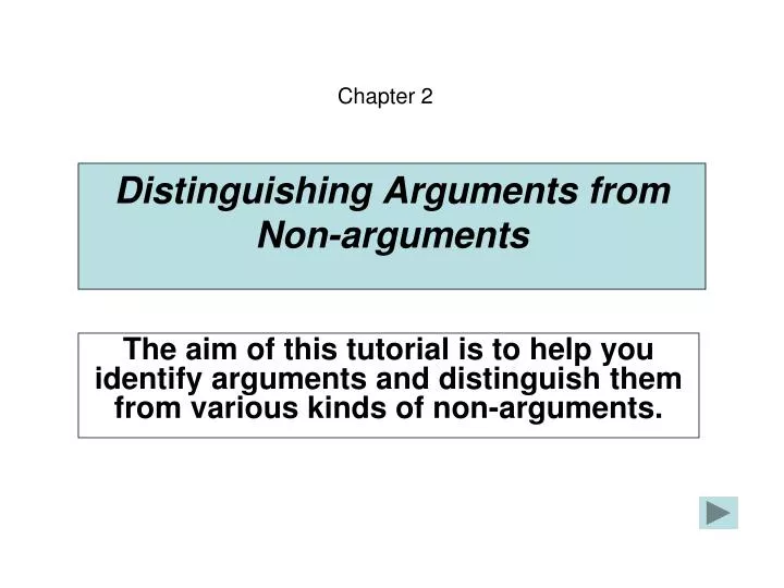 distinguishing arguments from non arguments
