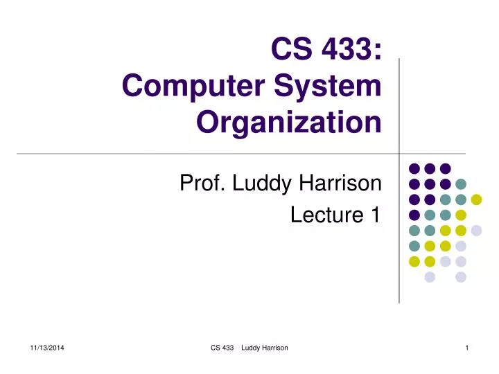 cs 433 computer system organization