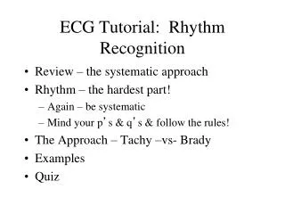 ECG Tutorial: Rhythm Recognition
