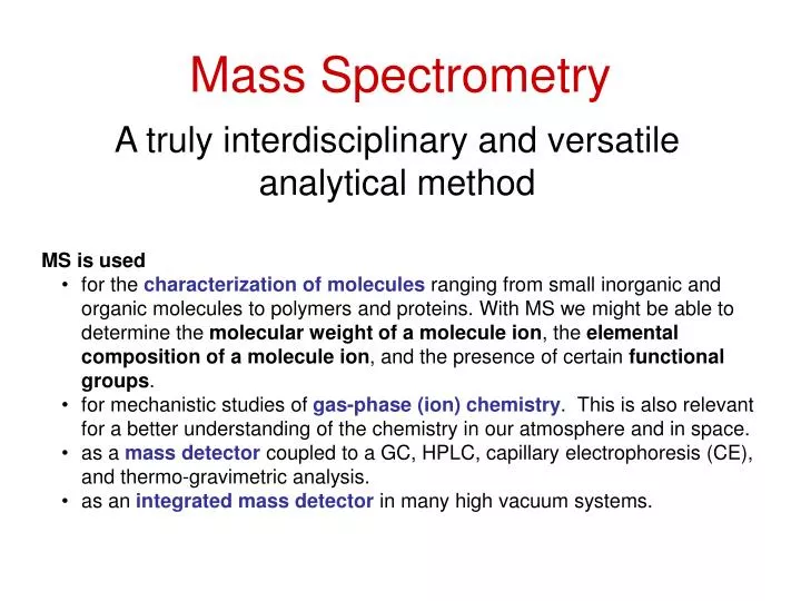 PPT - Mass Spectrometry PowerPoint Presentation, Free Download - ID:6569025