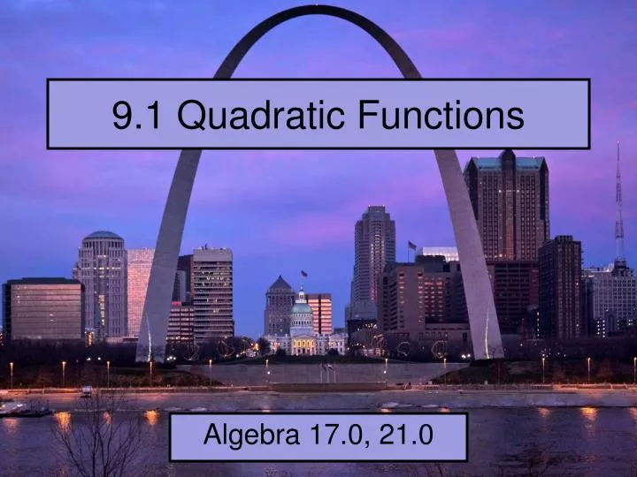 9 1 quadratic functions