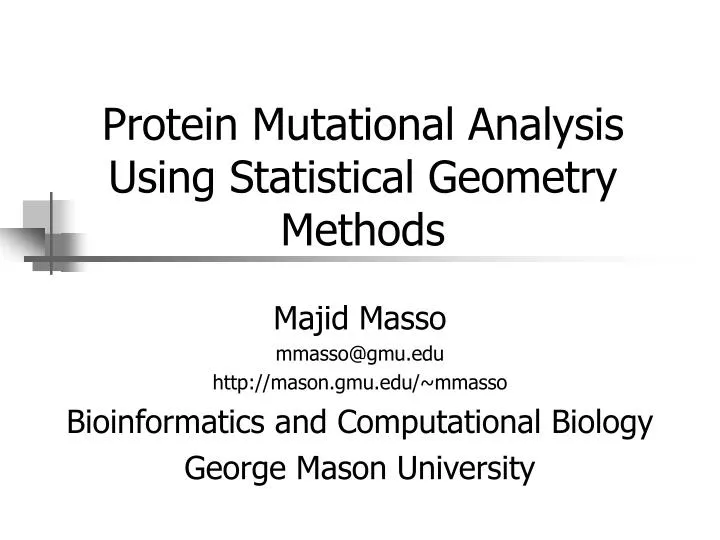 protein mutational analysis using statistical geometry methods