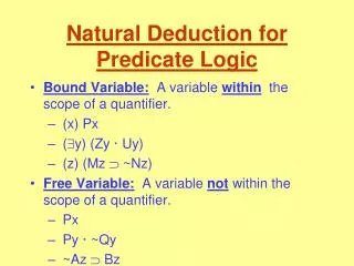 Natural Deduction for Predicate Logic