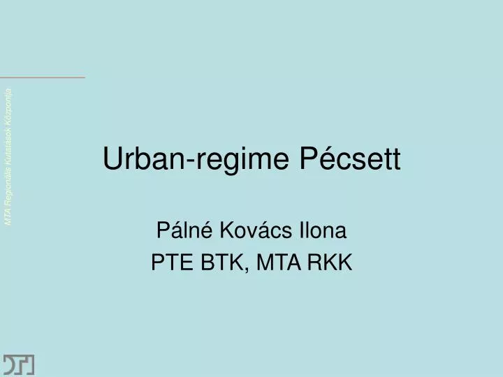 urban regime p csett