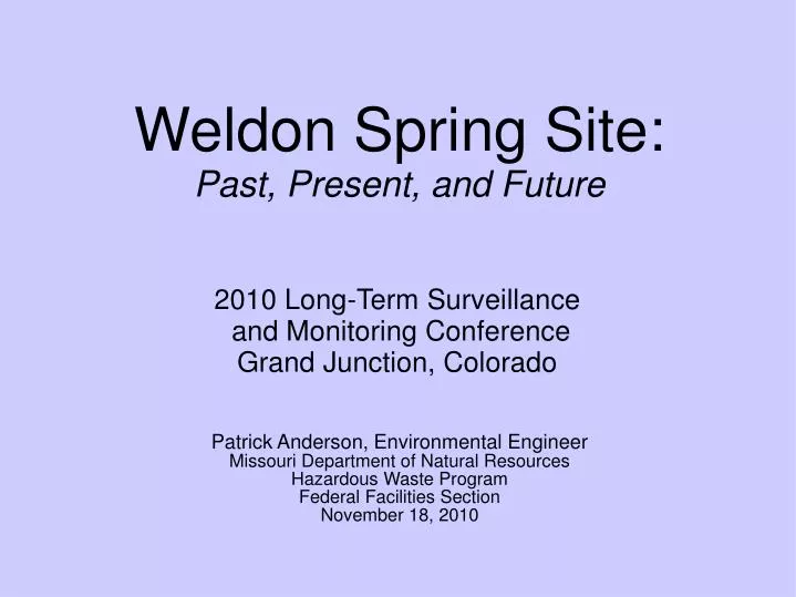 weldon spring site past present and future