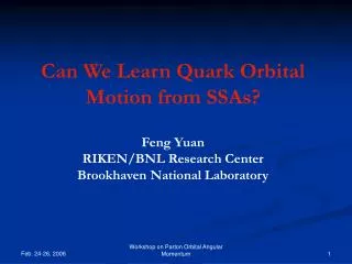 Can We Learn Quark Orbital Motion from SSAs?