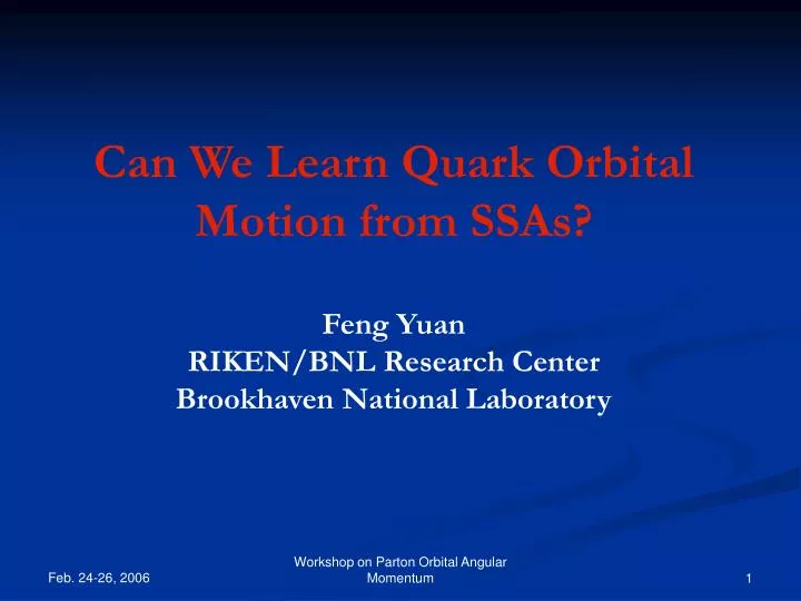can we learn quark orbital motion from ssas