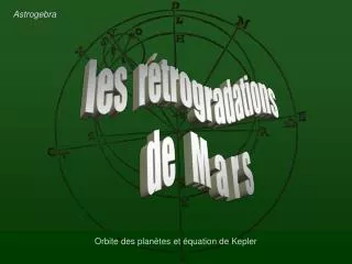 les rétrogradations de M a r s