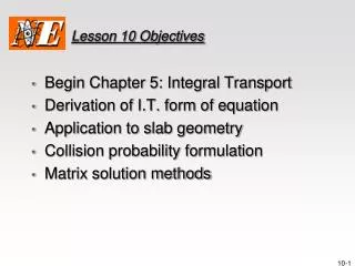 Lesson 10 Objectives