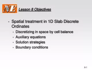 Lesson 8 Objectives