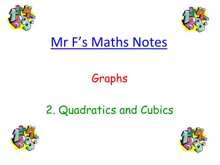 mr f s maths notes