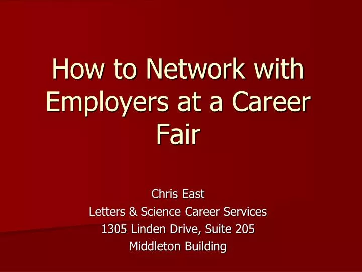 how to network with employers at a career fair