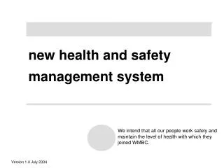 PPT - SAFETY AND HEALTH MANAGEMENT PowerPoint Presentation, free ...