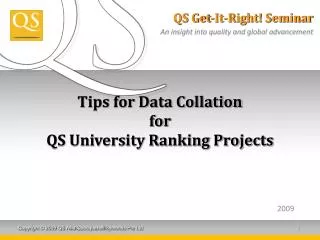 Tips for Data Collation for QS University Ranking Projects