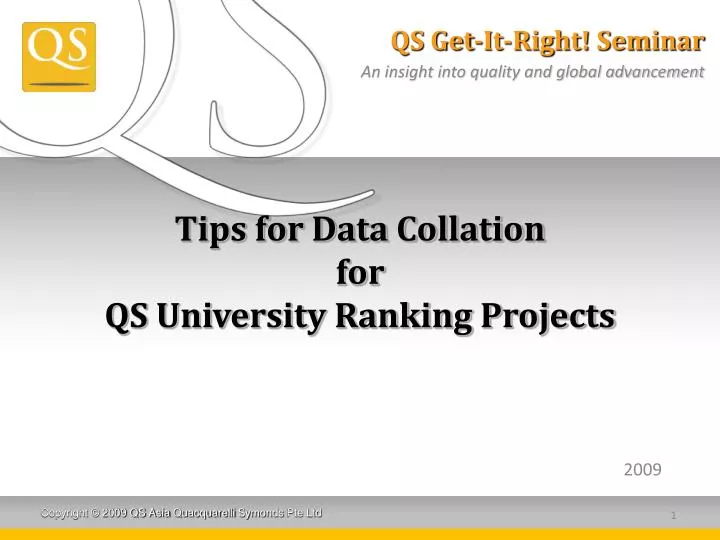 tips for data collation for qs university ranking projects