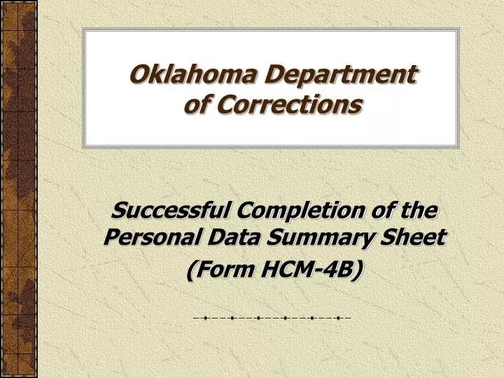 oklahoma department of corrections