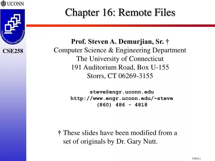 chapter 16 remote files