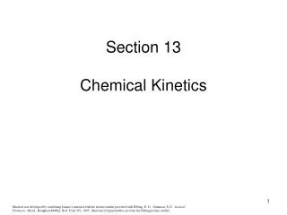 Section 13 Chemical Kinetics