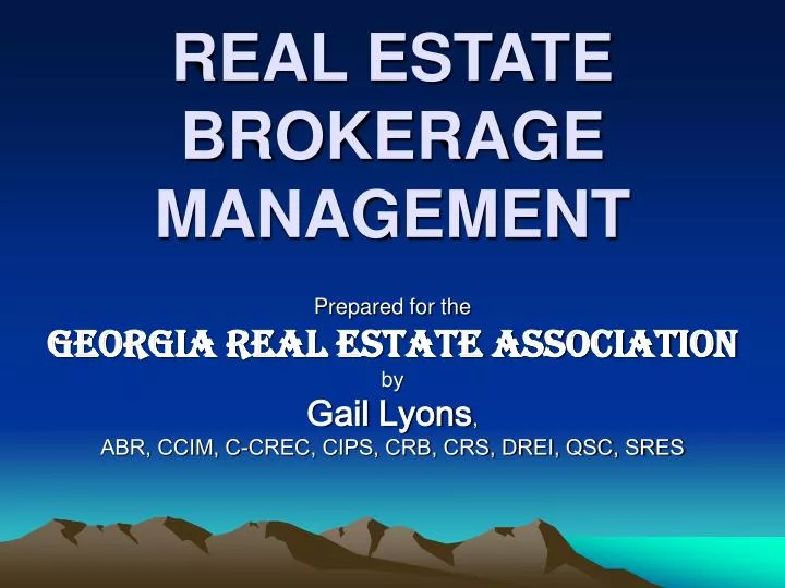 real estate brokerage management
