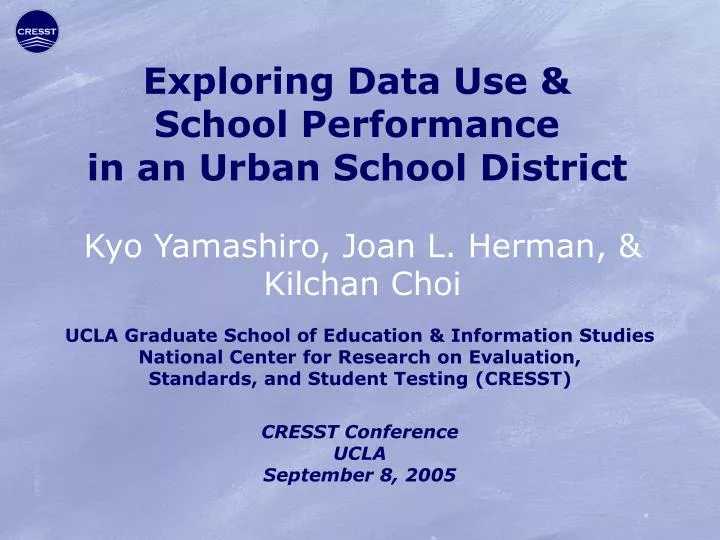 exploring data use school performance in an urban school district