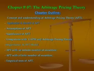 Chapter # 07: The Arbitrage Pricing Theory