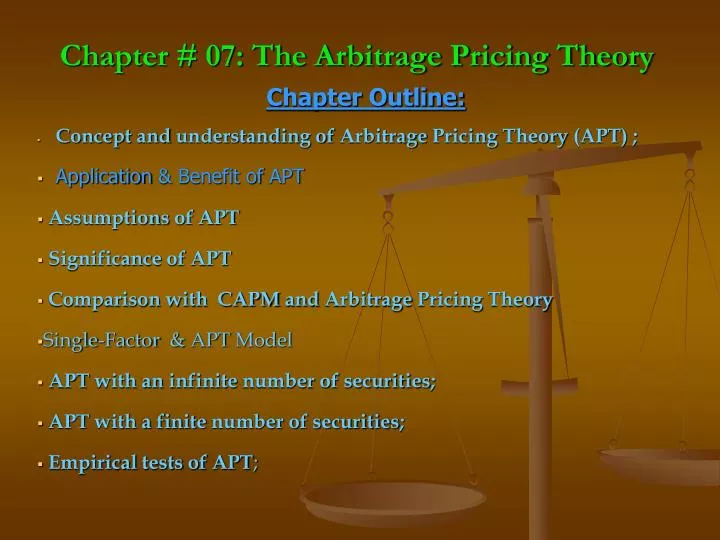 chapter 07 the arbitrage pricing theory