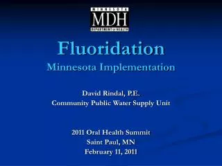 Fluoridation Minnesota Implementation