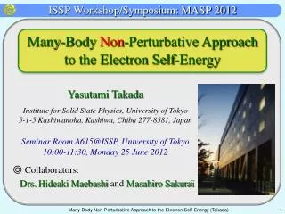ISSP Workshop/Symposium: MASP 2012