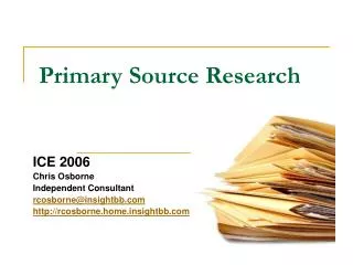 Primary Source Research