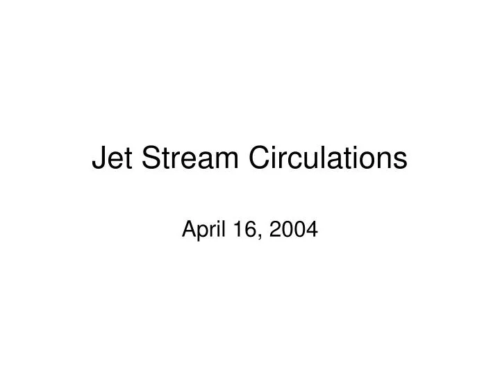 jet stream circulations