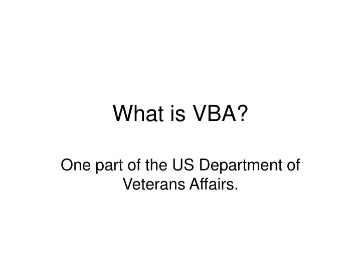 what is vba