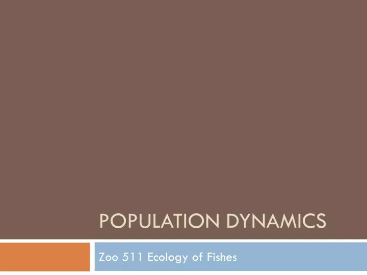 population dynamics