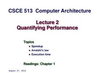Lecture 2 Quantifying Performance