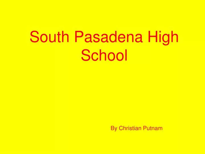 south pasadena high school