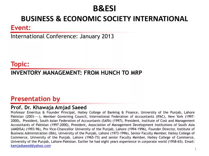 b esi business economic society international