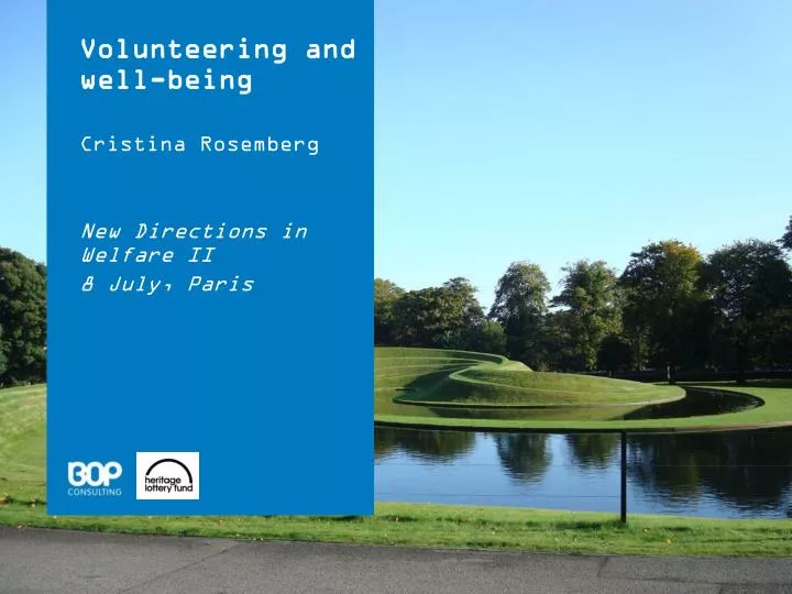 volunteering and well being cristina rosemberg new directions in welfare ii 8 july paris