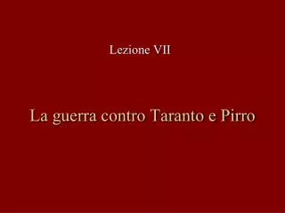 la guerra contro taranto e pirro