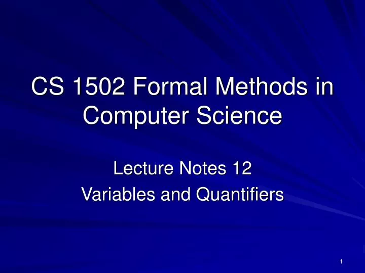 cs 1502 formal methods in computer science