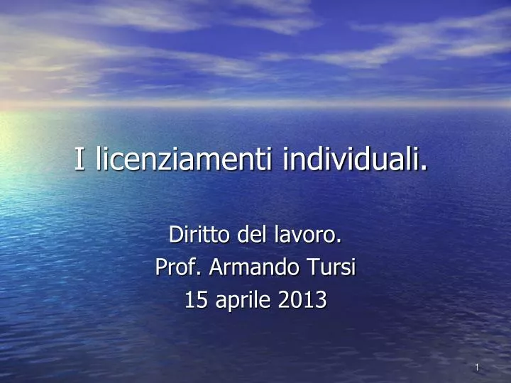 i licenziamenti individuali