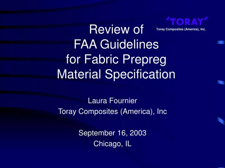 review of faa guidelines for fabric prepreg material specification