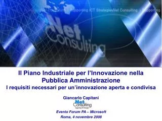 Il Piano Industriale per l’Innovazione nella Pubblica Amministrazione