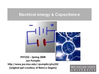 Electrical energy &amp; Capacitance