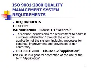 ISO 9001:2000 QUALITY MANAGEMENT SYSTEM REQUIREMENTS