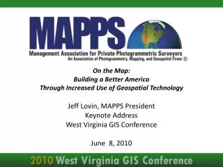 On the Map: Building a Better America Through Increased Use of Geospatial Technology