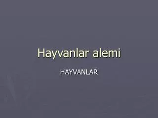hayvanlar alemi