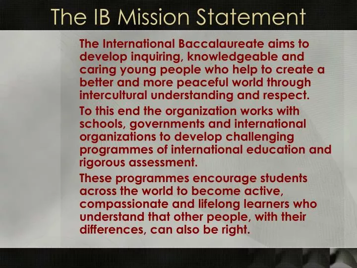 the ib mission statement