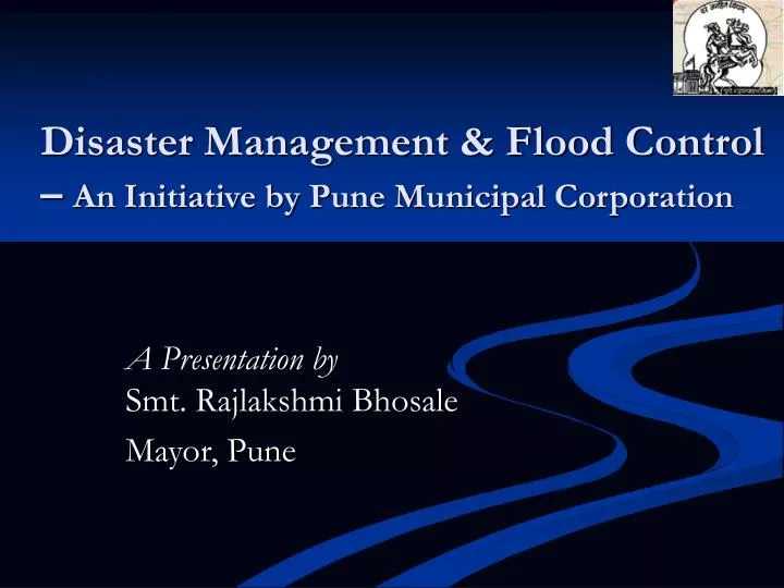 disaster management flood control an initiative by pune municipal corporation